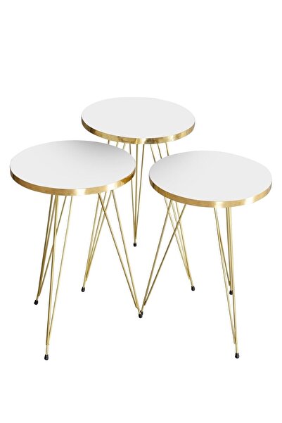 Depohaus Zigon Sehpa Gold Tel Ayak-1043