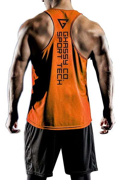 GHASSY CO. ملابس رياضية للرجال ذات مقاس Y-back للياقة البدنية، رياضية Gym-101