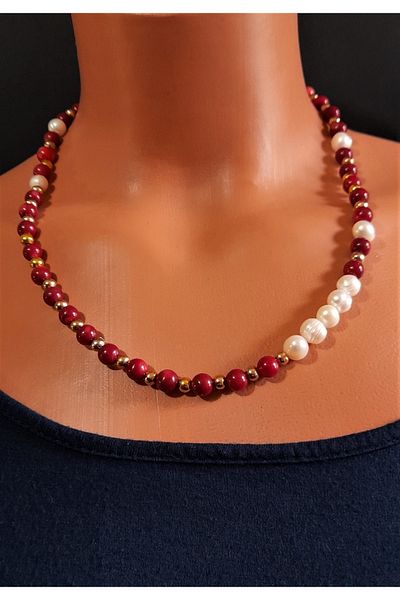 Asteria Elite Real Pearl Coral Emotional Balance and Evil Eye Protection Necklace Bracelet Set