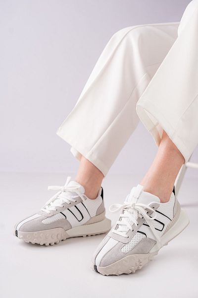 MASSOLE Dantela albă, bej, piele de căprioară, pantofi sport premium, eleganti, de zi cu zi