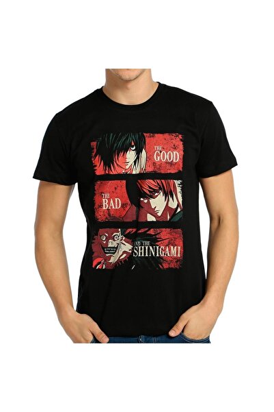 Bant Giyim - Death Note Kira L Shinigami Siyah Erkek Tişört