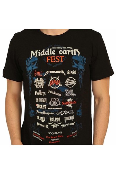 Bant Giyim - Lord of the Rings Middle Earth Black Men's T-Shirt