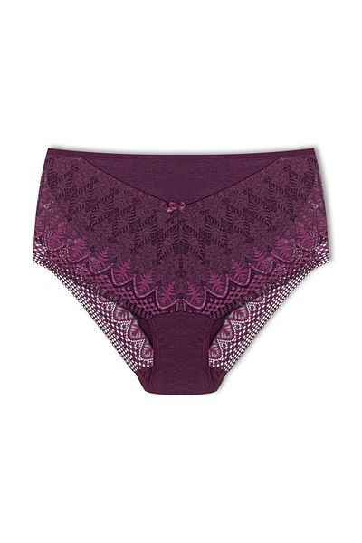 HNX 7-Piece Cotton Lace Front V Lace Back High Waist Plus Size Women's Panties