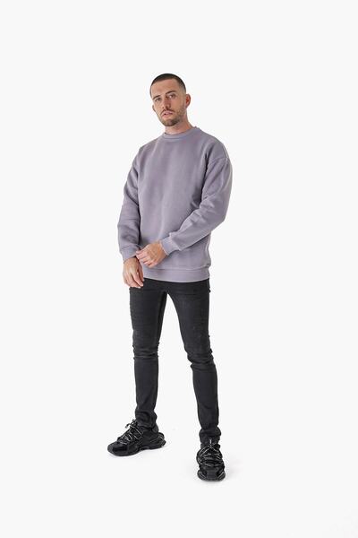 CHUBA Erkek Rahat Kalıp Üç Iplik Basic Sweatshirt Gri 23w103