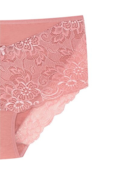 HNX Визон Бавовняні Передня частина з мереживом Задня частина з мереживом Великий розмір Висока талія Сліп Жіночі трусики