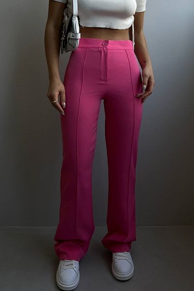 lovebox Women's Flare Leg Fuchsia Trousers 200070