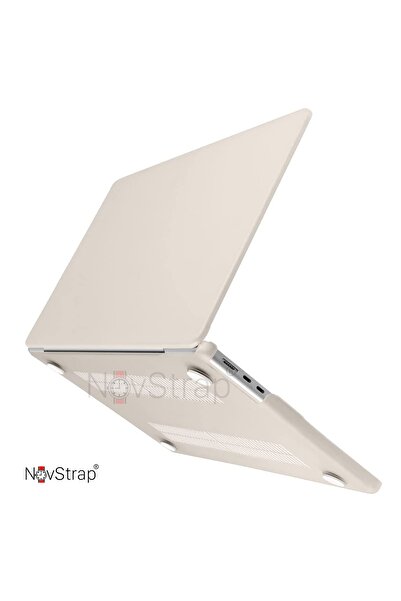 NovStrap Apple Macbook Pro M1 M2 13" A2289 A2251 A1706 A1708 A1989 A2159 A2338 Kılıf Cream Kapak
