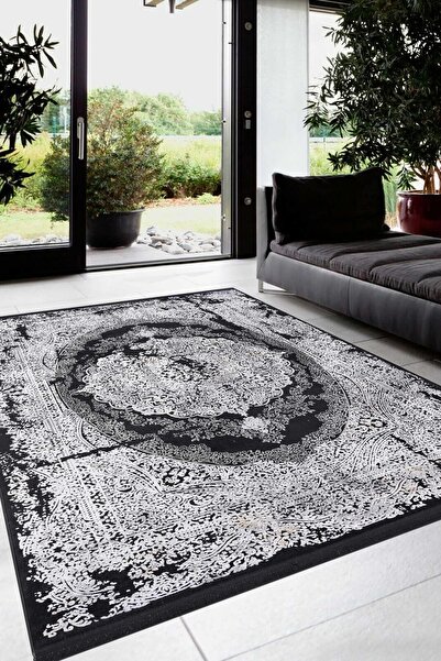 Naar Halı Cornelia Bambu 18091b Siyah / Gri Modern Dokuma Taban Halı