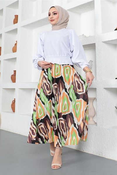 benguen 4549 Φούστα με πλισέ Hijab Μαύρη