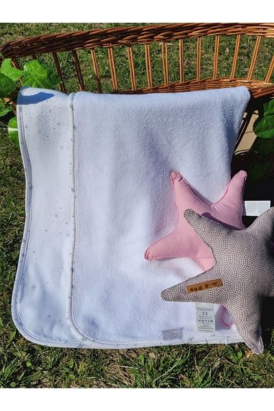 Alpar Tekstil Plush Welsoft Baby Blanket Double Sided-layer 75x90cm Starry/ White