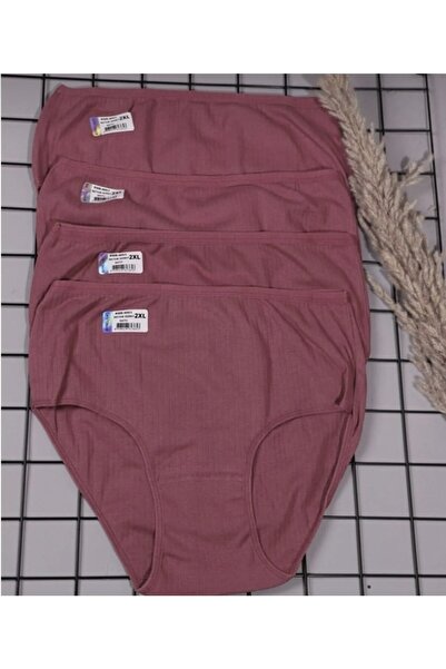 PİCAMABOX 12 Li Paket Mürdüm Renk Kadın Yüksek Bel Rahat Kalıp Pamuk Bato Külot