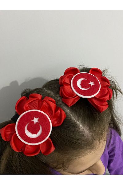 Stil Tasarım Toka 2 Pieces April 23 Buckle with Atatürk Silhouette Red