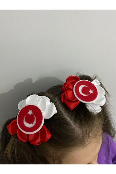 Stil Tasarım Toka 2 Pieces Red and White April 23 Buckle with Atatürk Silhouette