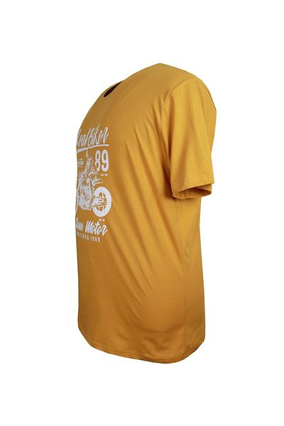 marufshop Ανδρικό μπλουζάκι μεγάλου μεγέθους με στάμπα με λαιμόκοψη