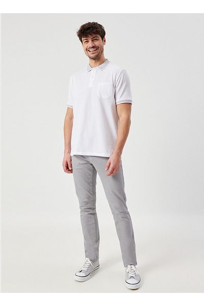 ALTINYILDIZ CLASSICS Ανδρικό μπλουζάκι Polo Neck White 4a9000000004