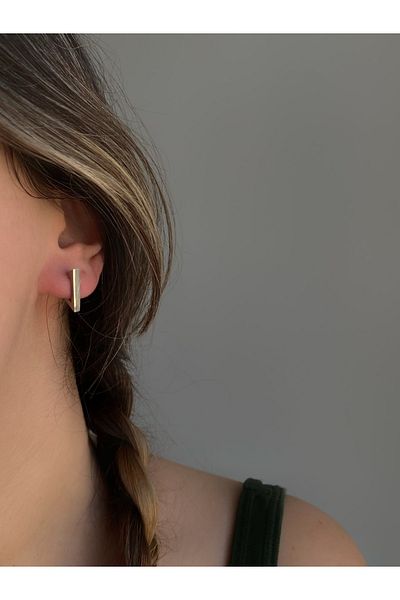 Owentis Steel Silver Triangle Form Belmo Earrings 1.5 Cm - No Darkening-