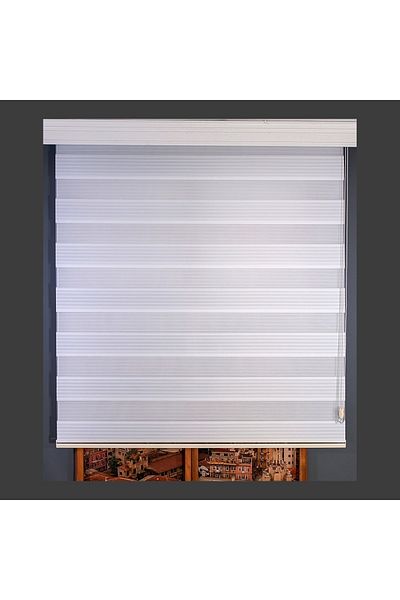 CEYHAN STORE White Wide Pleat Zebra Roller Sunshade Curtain