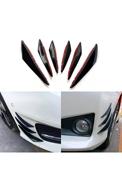 ŞüsCarOto Üniversal Esnek Spor Tampon Bıçağı Piano Black Sağ Sol 6 Adet