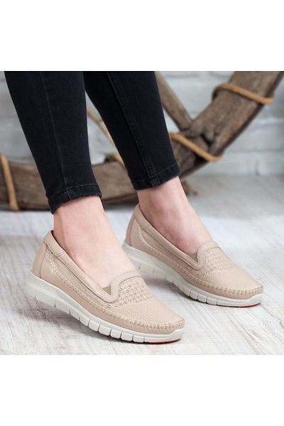Forelli Pantofi ortopedici de damă, bej, din piele naturală