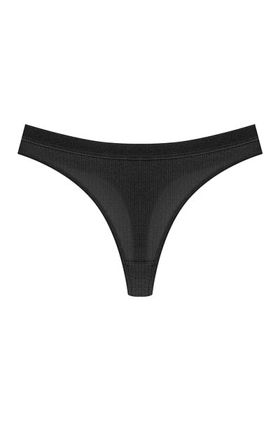 HNX 6-Piece Cotton Ribbed Textured Waist Elastic Women's Thong Panties