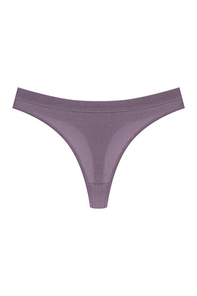 HNX 3-Piece Cotton Corded Textured Waist Elastic Women's Thong Panties