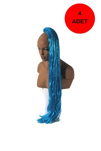 AYTUĞ PERUK Mıss Haır K Fıber Braıd - S - Blue - 4 Adet, Afrika Örgüsü Malzem...