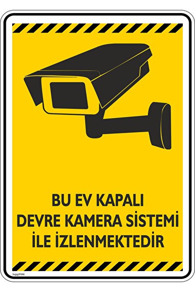 isgtabelam 15x20cm/fosforludekota/Bu Ev Kapalı Devre Kamera Sistemi Ile Izlen...