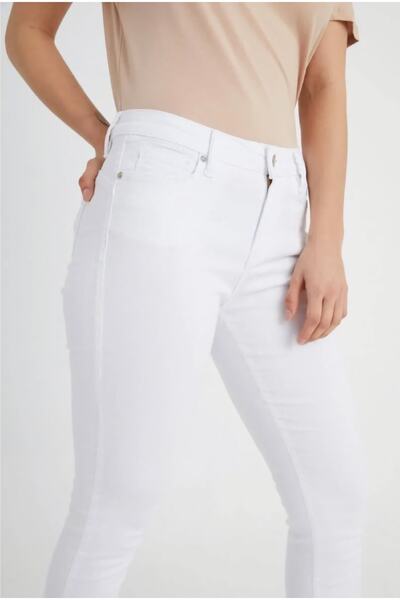 LİMABEL Γυναικείο Ψηλόμεσο Λευκό Skinny Leg Lycra Flexible τζιν