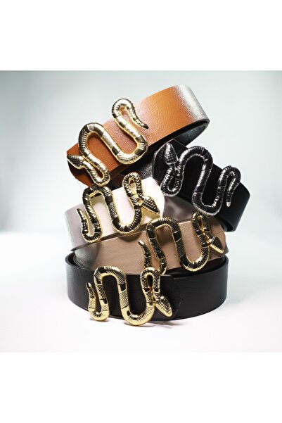 Fiori Дамски колан за панталон, колан за яке, колан за рокля, колан за риза със змийска катарама