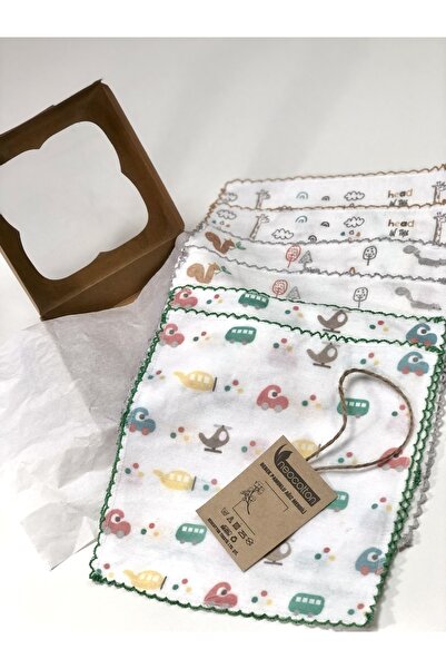 neocotton مجموعة من 6 مناديل مبللة قطنية مطرزة على شكل كروشيه للسيارة والسنجا...