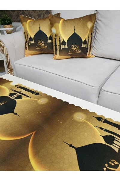 Dekoratif Ramazan Desen Baskılı 2ad. Yastık Kırlent Kılıfı Runner Set Pillow