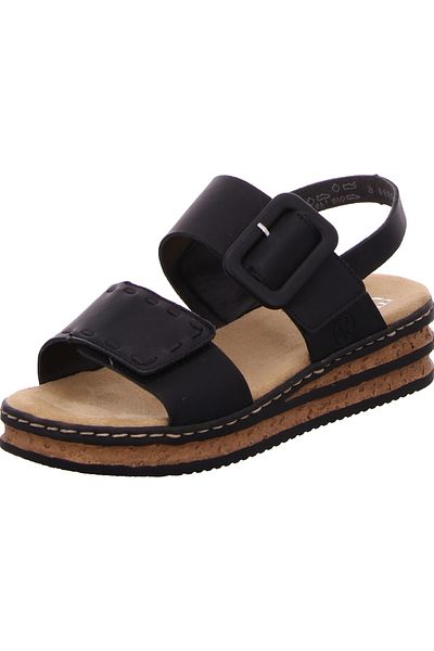 Rieker Sandalette - Schwarz - Flacher Absatz