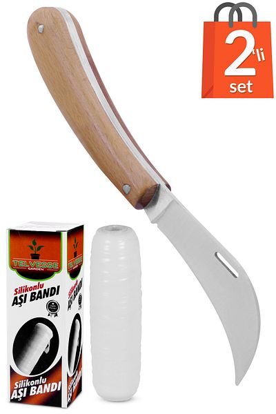 BURCU Grafting Knife Walnut Grafting Knife 19 Cm + Grafting Tape (Pack of 2)