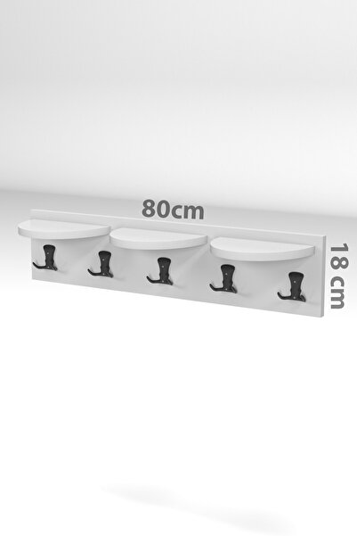 ilkal Askılık Duvar Elbise Askılığı Portmanto 80 Cm Krem