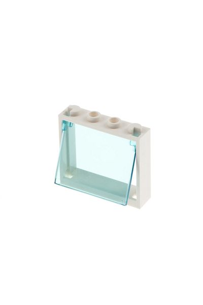 LEGO Original Accessory Custom Building City Window 1 X 4 X 3 White Window Blue Glass 2 Pieces Will Be Sent