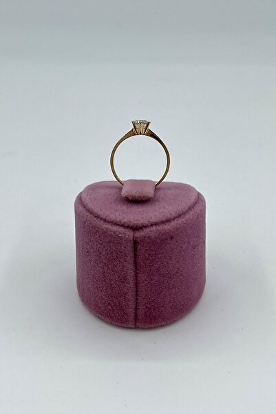 Side Gold Kuyumculuk 14 Ayar Zirkon Taşlı 6 Tırnaklı Tektaş Sarı Altın Yüzük