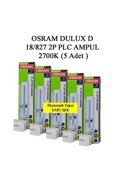 Osram Dulux D 18/827 2p Plc Ampul 2700k Sarı Işık ( 5 Adet ) 15,04 Spot Lamba