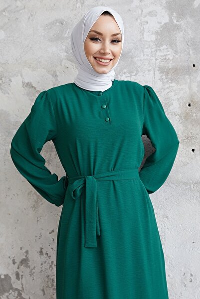 InStyle Φόρεμα Meyra Button Ayrobin - Emerald Green