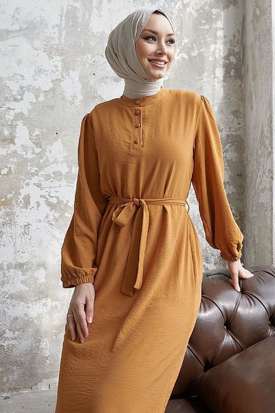 InStyle Meyra gombos Ayrobin ruha - mustár