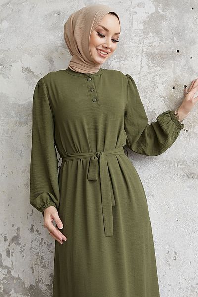 InStyle Φόρεμα Ayrobin με κουμπιά Meyra - Χακί