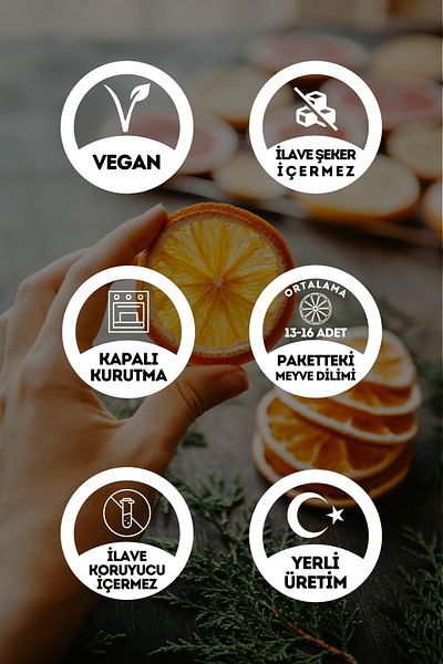 EGEYE DÖNÜŞ 50 gr.High Aroma - Cocktail Fruit - Orange Dried Chips (Sugar Free)