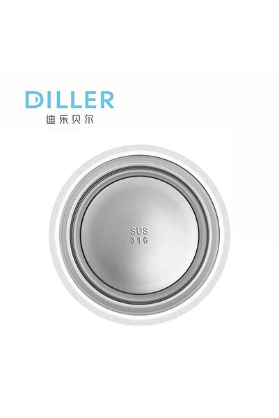 DILLER 300 Ml Kilit Kapaklı Pipetli Deri Kılıflı Taşıma Askılı Çelik Matara 6 Saat Sıcak/soğuk
