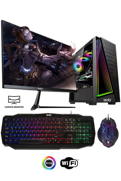 IZOLY Dreyfus Ryzen 5 3600 16gb 256gb M.2 Nvme Rx550 4gb 24" Oyuncu Masaüstü Bilgisayarı