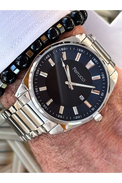 Ferrucci Steel Cord Silver Men's Watch Bracelet