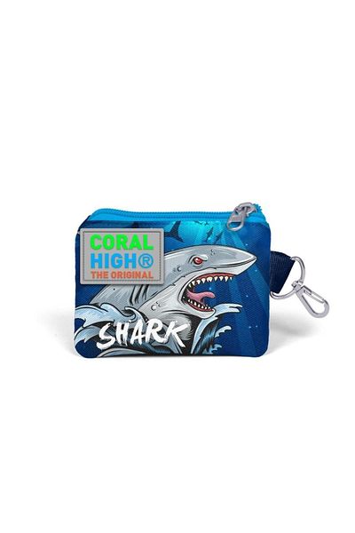 Coral High محفظة عملات معدنية منقوشة باللون الأزرق الداكن للأطفال 21822