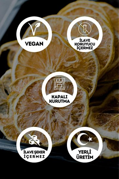 EGEYE DÖNÜŞ 1 kg Lemon Dried Fruit Chips - Ilavé Sugar Free Cocktail Fruit