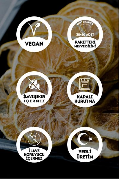EGEYE DÖNÜŞ Lemon Fruit Dried Chips - 40 Gr. (High Aroma, Cocktail Fruit, Protective Free)