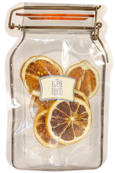 EGEYE DÖNÜŞ Lemon Fruit Dried Chips - 40 Gr. - Jar Appearance Ziplock Bag - Ziplock Storage Bag