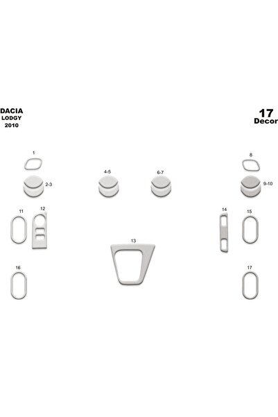 meriç cockpit design ميريتش ®   داسيا لودجي توربيدو امامي مطلي الومنيوم 17 قطعة 2010-›