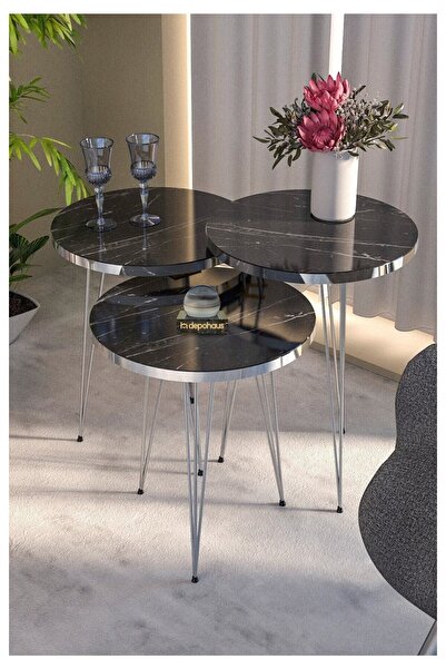 Depohaus Zigon Sehpa Gümüş Tel Ayak-1091